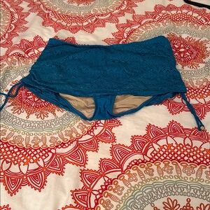 Blue Crochet Adjustable swim skirt?